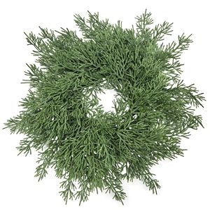 リアルな人工常緑キャンドルリング30cm、ピラーキャンドルホルダー用フェイクシダーリース、クリスマスのテーブルセンターピースデコレーション - Product Image 5