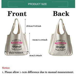 Sac fourre-tout en toile personnalisé avec logo imprimé « Have a Best Mom in the World », sac à bandoulière personnalisé <span class=keywords><strong>pour</strong></span> les voyages, <span class=keywords><strong>pour</strong></span> femmes et mères - Product Image 2