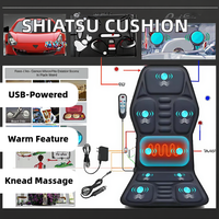 Nouveau produit - Coussin de massage multifonctionnel Shiatsu rechargeable à pétrissage pour le corps, siège de voiture, vibration et chauffage - Vente chaude 2025