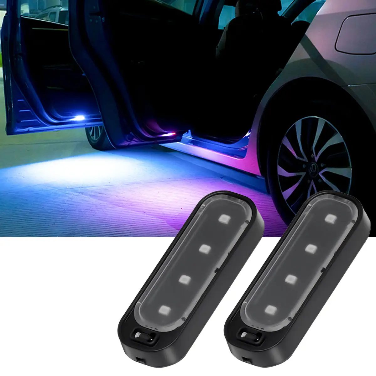 Автомобильная дверь открывающийся атмосферный свет RGB градиентный белый антизадний предупреждающий свет при столкновении Автомобильный декоративный окружающий свет