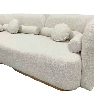 Canapé sectionnel en tissu lin bouclé en forme de L, <span class=keywords><strong>moderne</strong></span>, beige crème, vérifié, modèle tendance <span class=keywords><strong>2021</strong></span>, Ecksofa - Product Image 1