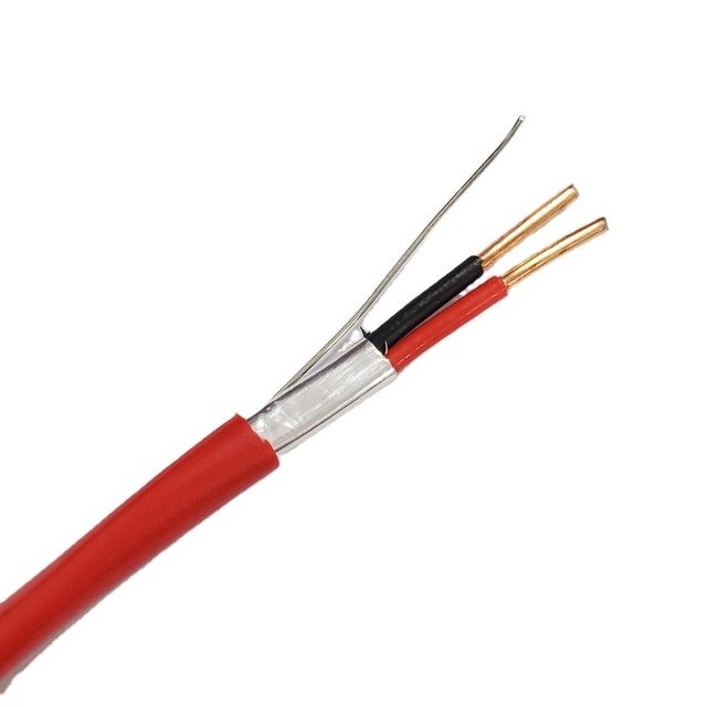 UL1424 Power Limited FPLR Shielded Stranded Bare Copper Red PVC Jacket Fire Alarm Cable for Fire Alarm System Smoke Detectors