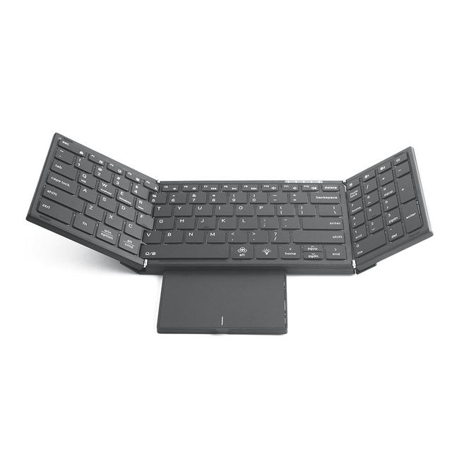 Custom Printed Keyboard Wireless Keyboard Arabic English Portable Foldable Rechargeable bluetooth Keyboard with Trackpad