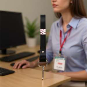 Laccetto da collo ILAN 1,5x45 cm colore nero con gancio in metallo per porta badge identificativo - Product Image 3