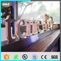 Rétro-éclairé LED 3D Logo Signe En Métal Lumineux Lettre Lumière Enseigne En Plein Air Centre Commercial Magasin Café Beauté Boutique Magasin Bureau Acrylique Signe