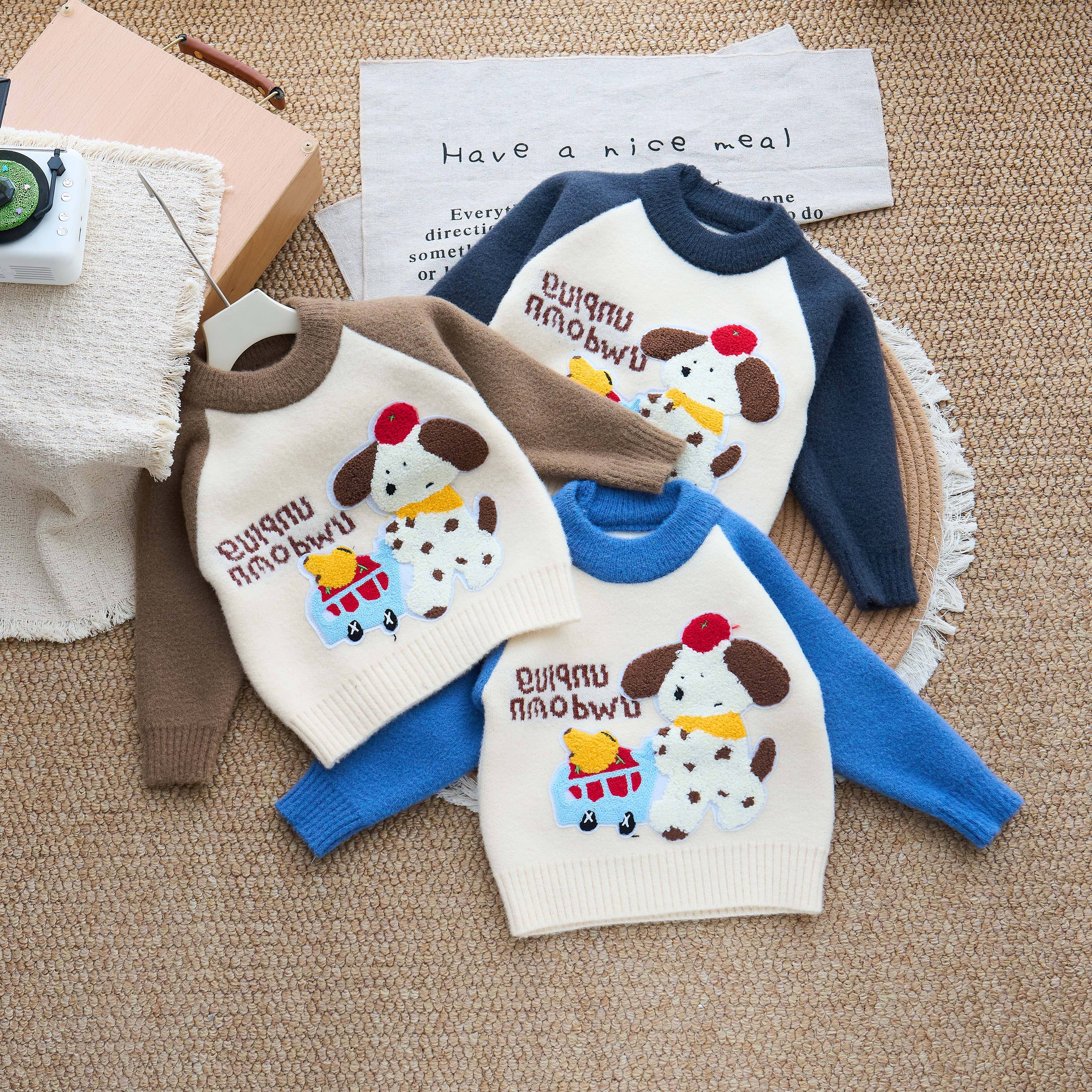 Toddler Boy Sweaters Winter Warm Knit Crochet Sweater For Baby