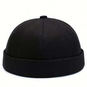 Gorro Retro sin Visera con Borde Enrollado, Gorro de Pescador para Exteriores, Gorro Docker Unisex sin Visera - Product Image 2