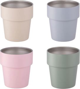 Stackable <b>Coffee</b> Cups Milk Cups Can Be Served with <b>Bottle</b> Water LIDS with Straws 304 Stainless Steel - Product Image 1