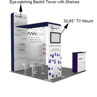 Stand d'exposition modulaire réutilisable en aluminium portable 10x10 pieds pour salon professionnel