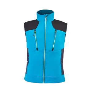 2024 New Design Waterproof Thermal 4 Way Stretch Brushed Fleece Sleeveless Outdoor Jackets For Climbing