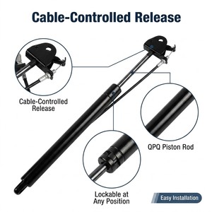 Lockable Gas Lift Strut for Murphy Bed Cabinet Flip <b>Door</b> 500N Pneumatic Steel OEM Custom - Product Image 1