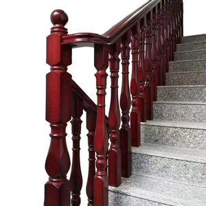 Hiện đại rắn màu sắc hình bát giác cột gỗ cao su cho nhà và biệt thự cầu thang bộ phận - Product Image 1