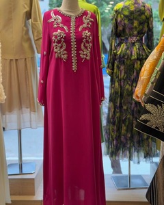 Kaftan kustom Dubai elegan untuk wanita modis Timur Tengah Muslim kristal berlian Applique untuk pesta kasual - Product Image 5