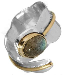 Hammer 925 Sterling Silver Labradorite Gemstone Spinner Ring Venta al por mayor Joyería de plata Eternity Vermeil Anillos Proveedor - Product Image 3