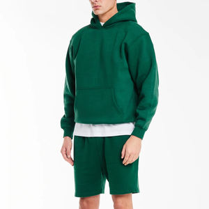 High Quality 100% Cotton Summer Men's Hoodies and Shorts <b>Set</b> Comfortable Breathable Streetwear Solid Men Hoodie Shorts <b>Set</b> - Product Image 4