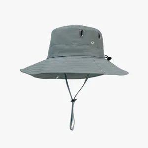 थोक आउटडोर मछली पकड़ने की टोपी फ्लैट टॉप वाइड ब्रिम टोपी