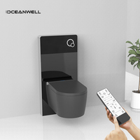 WC intelligent suspendu mural en céramique sans rebord noir mat Oceanwell Luxury Bathroom Sanitary Ware