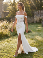 Robe de mariée corset pour mariée, grande taille, style robe de bal, avec appliques de dentelle personnalisées, en satin ivoire avec traîne