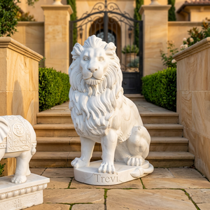 Nouveautés 2026 : articles d'artisanat en marbre blanc pour la décoration, pièces décoratives polies faites à la main pour villas et parcs - Product Image 2