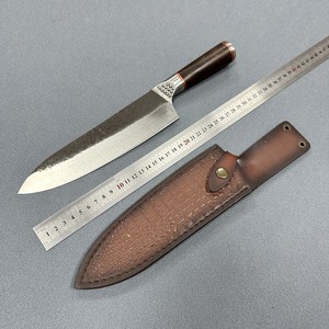 Coltello da <span class=keywords><strong>cucina</strong></span> forgiato a mano Kiritsuke Guyto Pro coltello da <span class=keywords><strong>cucina</strong></span> con custodia in pelle 6.7 "8.2" "nero opaco per affettare la carne - Product Image 5