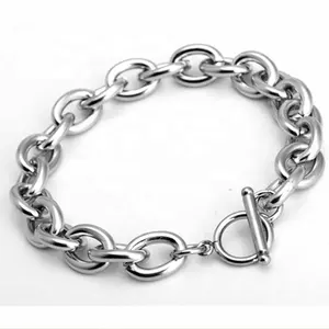 8MM 10MM 12MM Thick Cable Chain Bracelet For Men Stainless Steel Biker Jewelry OT Clasp Punk Chain O Chain