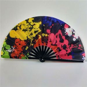 Customized Big Folding Bamboo Hand Fan Fabric Personalized Hand Fan - Product Image 5