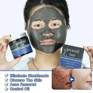 Cura della pelle del viso pulizia profonda sbiancamento rimozione di punti neri 100% maschera nera naturale argilla minerale maschera di fango del mar morto