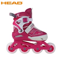 Patins à roulettes en ligne HEAD Aggressive Pink, réglables, roues en PU, semelle en cuir, roulements ABEC-5, certifiés EN13843