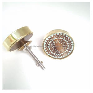 Hot Sale! New Design Wood Resin Pull Knobs Brass <b>Hardware</b> for Cabinets for Kitchen Drawers Doors <b>Wardrobes</b> Dressers Mall - Product Image 2