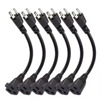 220v 10a 3 broches 90 degrés angle droit américain NEMA5-15p à NEMA5-15R mâle à femelle prise électrique américaine