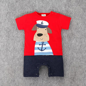 ร้านค้าออนไลน์ขายส่งชุดรอมเปอร์เด็กผู้ชายสีพื้นลายน่ารักจากจีน - Product Image 3