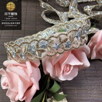 LEIXUSI Ruban de dentelle en polyester bicolore de 2 cm, ruban brodé pour tenues de poupées vintage, tissu de canapé, accessoires de bricolage, vente en gros