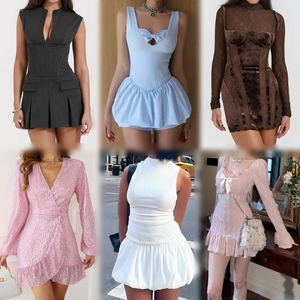 Lote Mixto de Vestidos de Verano para Mujer al por Mayor, Mini, Midi, Maxi, en Stock, con Estampado Floral, Encaje, Tejido, Satén, Casual, para Fiesta, Ropa Usada para Reventa - Product Image 2
