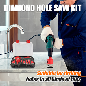 Bộ mũi khoan lỗ hình vương miện kim cương 1 bộ/12 cái, đường kính 6-35mm, cán tam giác, dùng cho gạch men, đá cẩm thạch, gạch sứ - Product Image 6