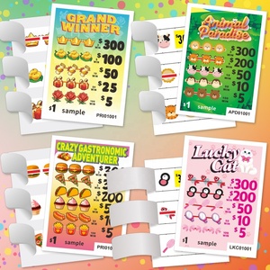 Billets de jeu à gratter avec design de style jeu, billet à trois sceaux, impression numérique, papier multicouche, taille personnalisée, logo - Product Image 1