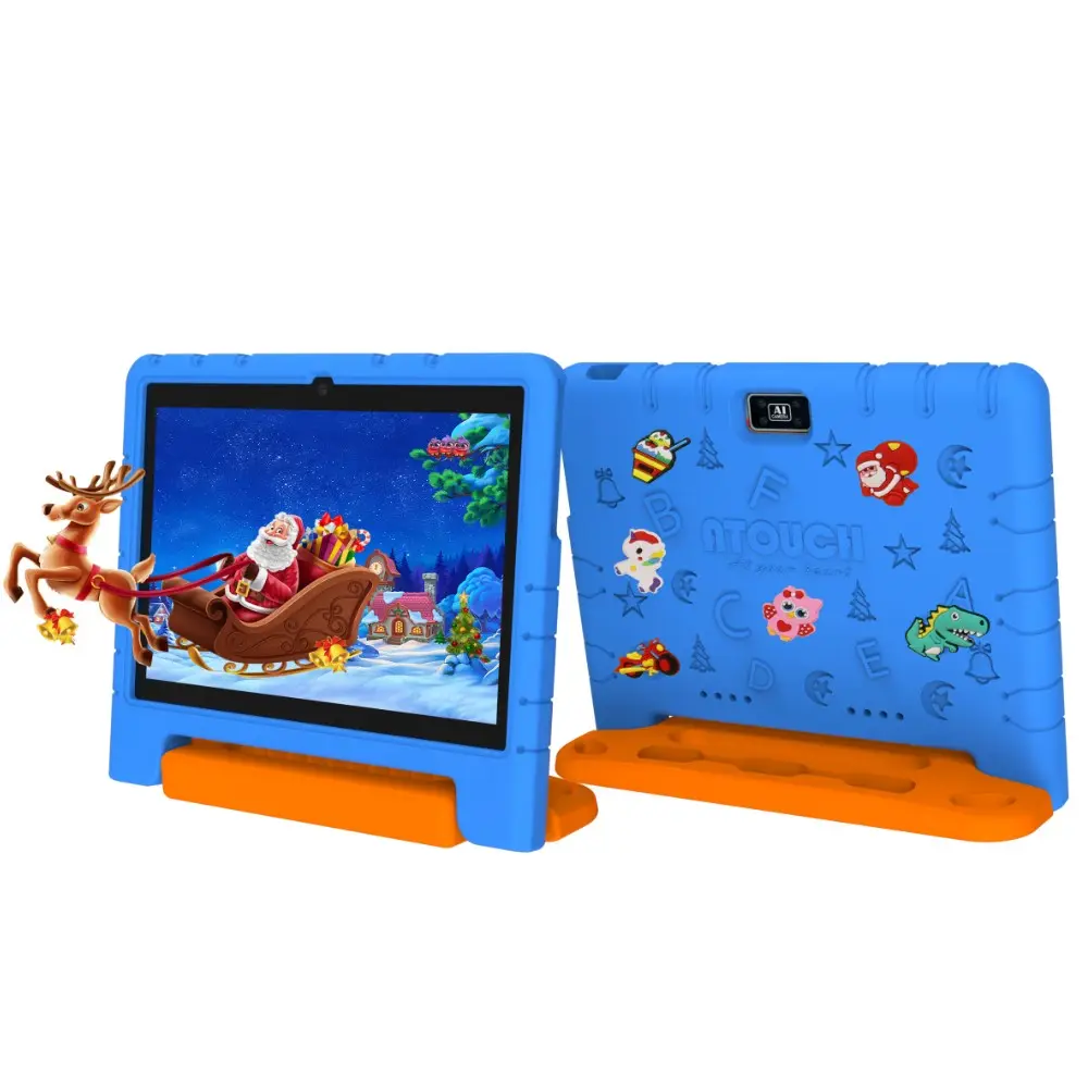 ATOUCH KT36 Tablet anak-anak, Tablet PC Quad Core 10.1 inci Android 1.3GHZ untuk anak-anak