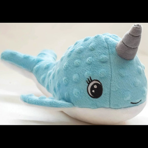 Jouet pour chien en peluche Narval bleu moyen, interactif, sonore, jouet à mâcher pour animaux de compagnie - Product Image 2
