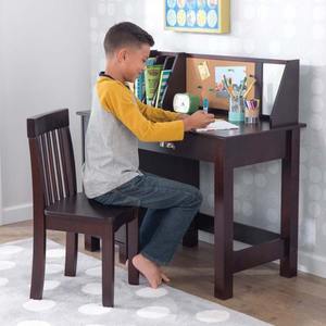 Bureau d'étude avec chaise - espresso Idéal pour les devoirs et la lecture sur table Grand espace de rangement pour les enfants - Product Image 5