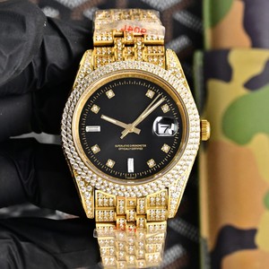 Reloj mecánico con incrustaciones de diamantes para hombre, automático, con correa de acero y fecha automática - Product Image 1