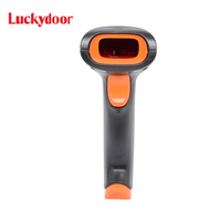 Luckydoor K-210 Portable USB COM 1D Laser Barcode Scanner Kecepatan Tinggi 300 Pemindaian/Detik Ukuran A4 Garansi 2 Tahun Stok Bekas Hitam