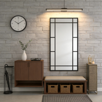 Miroir mural moderne minimaliste en fer noir pour la maison, idéal pour le salon, la salle à manger, la chambre, les villas, la salle de bain, l'appartement