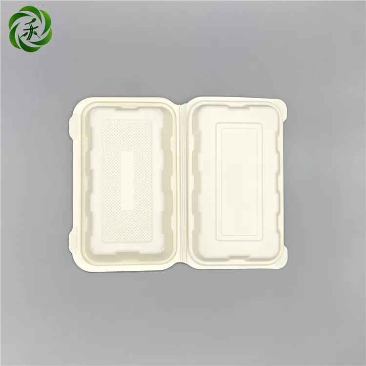 Clamshell Box lunch box Disposable corn starch takeaway bento lunch box Corn Starch biodegradable food container