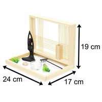 Cadeaux de méditation Mini Kit de jardin de sable Zen japonais pour bureau avec plateau en bambou sable blanc roches de rivière galets râteau ensemble d'outils