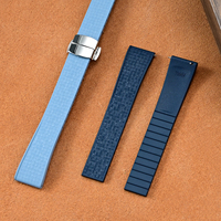 Bracelet de montre en caoutchouc fluoré à motif mosaïque, à libération rapide, 18/19/20/21/22 mm, fermoir papillon en acier inoxydable, bracelet de montre en caoutchouc FKM