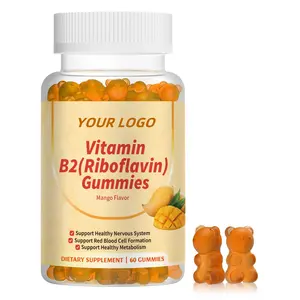 Vitamina b2 riboflavin 400mg de apoio e alívio gummy, vitamina b2, riboflavin, sistema nervoso, gomas para dor de cabeça de miúdo