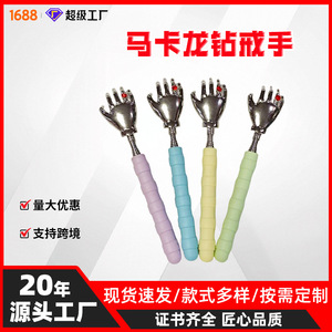 Stainless Steel Telescopic <b>Back</b> <b>Scratcher</b> Handheld Massager For <b>Back</b> Relief With Ergonomic Handle And Red Gem Design - Product Image 5