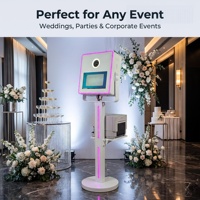 Photomaton portable avec écran tactile de 15,6 pouces, noir, configuration complète, logiciel gratuit, machine de photomaton pour location de mariage