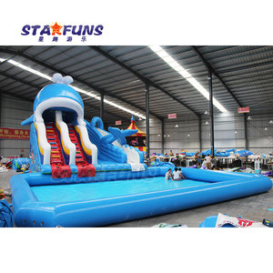 Thương Mại Bơm Hơi Khổng Lồ Trượt Nước Hồ Bơi Biển Chủ Đề Công Viên Nước Trượt Cá Voi Trượt Nước Bơm Hơi Với Có Thể Tháo Rời Hồ Bơi - Product Image 6