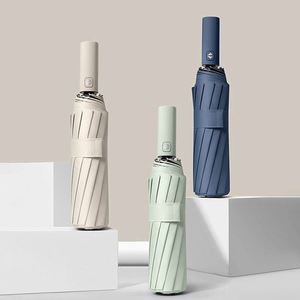 Parapluie portable multifonctionnel anti-UV en pongé 190T, conception pliable avancée 8K simple pour le soleil/la pluie, les voyages et le sport - Product Image 1