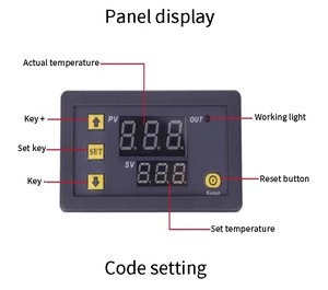 Contrôleur de température numérique haute précision W3230 XDHY, résolution 0,1°C, affichage LED IP55, incubateur industriel en plastique - Product Image 2